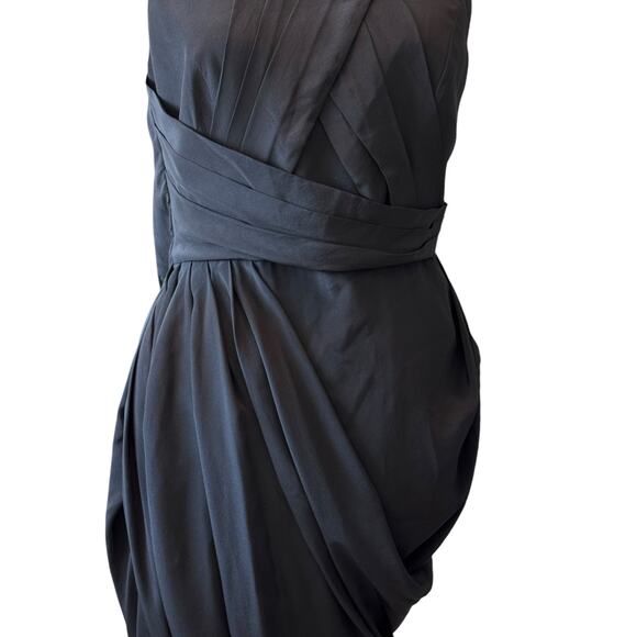 Zimmermann Sueded Draped Silk Halter Neck Cocktail Dress Size 2 Black Pleated - Picture 6 of 10